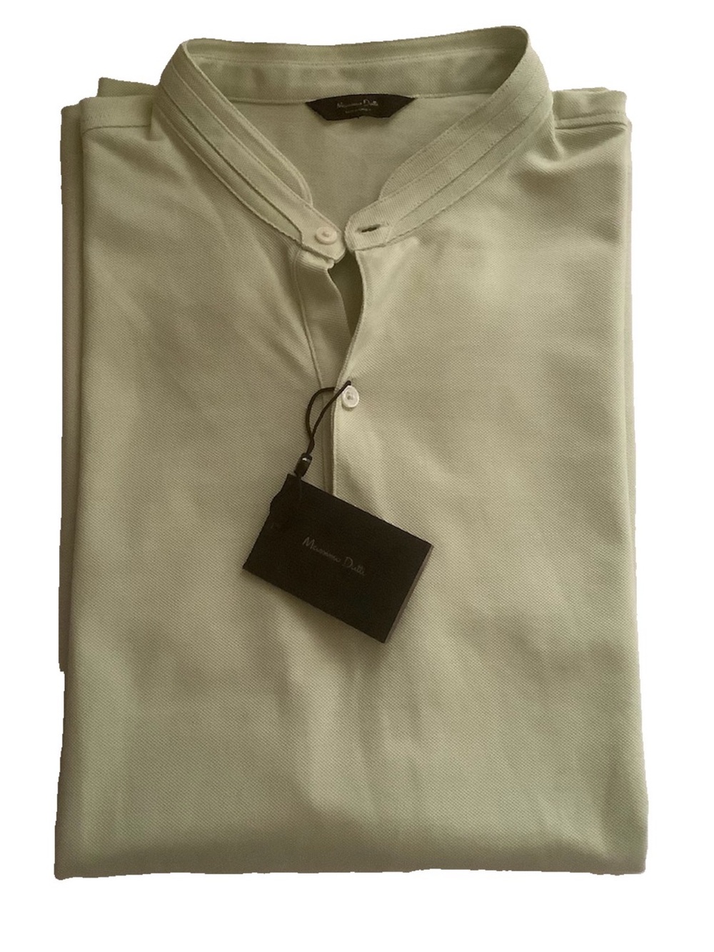Massimo Dutti Sz L Men's Short-Sleeve Polo Shirt collarless - Picture 4 of 10